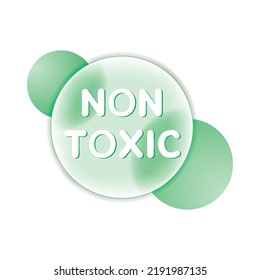 Non toxic icon round vector illustration of design element for zero waste label or promo sign in glassmorphism style