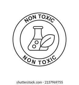 non toxic label icon in black line style icon, style isolated on white background