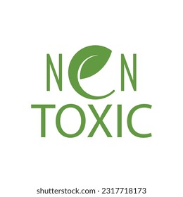 non toxic sign on white background