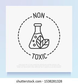 Non Toxic Symbol. Thin Line Icon For Organic Product. Modern Vector Illustration.