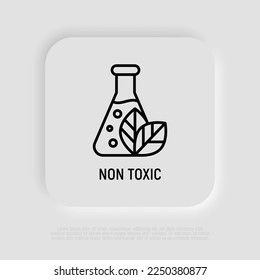 Nicht toxisches Symbol. Dünne Linie Symbol für ökologisches Produkt. Moderne Vektorgrafik.