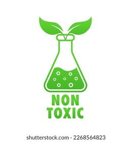 Símbolo no tóxico. Icono de línea delgada para producto orgánico. La química ecológica está certificada como segura para el usuario del producto. Ilustración del vector