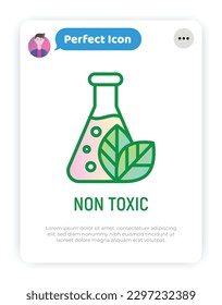Non toxic symbol. Thin line icon for organic product. Modern vector illustration.
