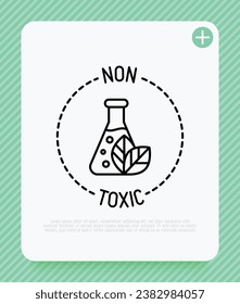 Non toxic symbol. Thin line icon for organic product. Modern vector illustration.