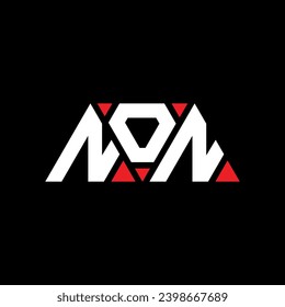 NON triangle letter logo design with triangle shape. NON triangle logo design monogram. NON triangle vector logo template with red color. NON triangular logo Simple, Elegant, and Luxurious design.