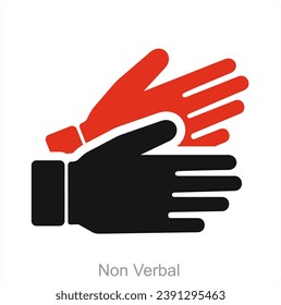 Non Verbal and hands icon concept