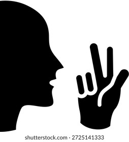 Non Verbal Icon Glyph Vector Illustration