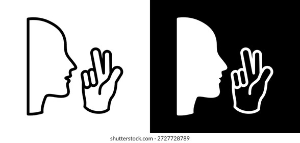 Non Verbal Icon whiteblack Vector Illustration