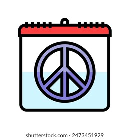 non violence international day color icon vector. non violence international day sign. isolated symbol illustration