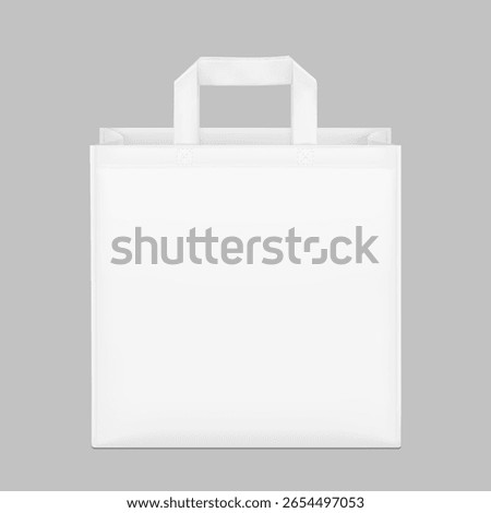 Non woven bag mockup. Vector illustration isolated on grey background. Ready and simple to use for your design. EPS10.