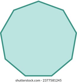 nonagon shape in geometric for mathematics and science
