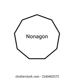 Nonagon Shape Regular Polygon Euclidean Geometry 库存矢量图（免版税）2160402575 ...