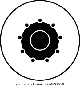 Icono de Vector Nonagon. Se puede utilizar para aplicaciones de impresión, móviles y de Web.