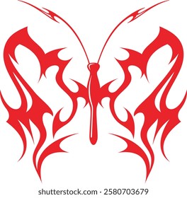 Non-AI flaming butterfly vector illustration, great for vehicle graphics, stickers, T-shirt designs, signs and logos. Human made clipart, ready for vinyl cutting.