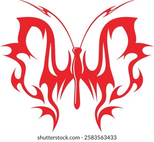 Non-AI flaming butterfly vector illustration, great for vehicle graphics, stickers, T-shirt designs, signs and logos. Human made clipart, ready for vinyl cutting.