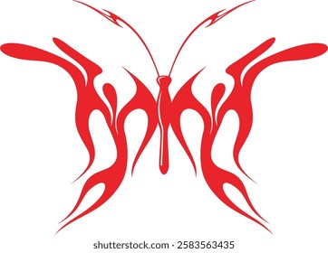 Non-AI flaming butterfly vector illustration, great for vehicle graphics, stickers, T-shirt designs, signs and logos. Human made clipart, ready for vinyl cutting.