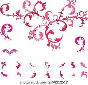 Non-AI floral ornamental arabesque designs vector set in traditional Oriental style. Colorful luxury vintage page decorations, great for backgrounds, wedding invitations, greeting cards, wallpapers.