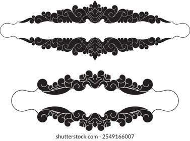 Non-AI vector abstract floral ornamental frame. Human-made vintage oriental panel, great for wedding decorations, greeting cards, invitations, banners, vinyl and laser ready. Black and white.