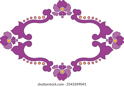 Non-AI vector floral ornamental frame, romantic concept. Human-made vintage oriental panel, great for wedding decorations, love theme greeting cards, invitations, banners, labels. Vinyl, laser ready.