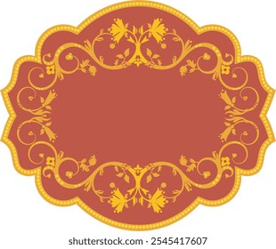 Marco ornamental floral del Vector de Non-AI, panel vintage hecho por el hombre en estilo oriental, turco, indio, árabe, grande para las decoraciones de la boda, tarjetas de felicitación, invitaciones, logotipos, etiquetas. Vinilo listo.