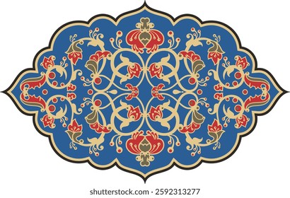 Non-AI vector floral Persian ethnic ornamental series. Floral decorative motifs in Eastern and Oriental style. Human-made wedding backgrounds, page decorations, damask, textile, carpet patterns.