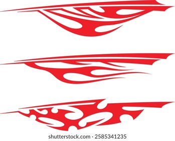 Non-AI vector speed flames for vehicle vinyl decals and wraps. Human-made ready-to-cut graphics, great for racing cars, off-road and sport vehicles, hot rod automobiles, ATVs, trucks, motors and bikes