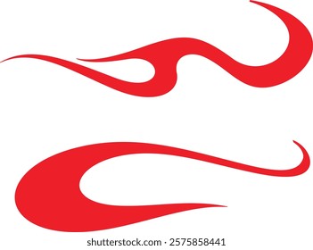 Non-AI vector swoosh flames set for vehicle vinyl decals, stickers, logo templates. Human-made ready-to-cut graphics for race cars, hot rod vehicles, ATVs, trucks, motors, bikes, sport clothing, signs