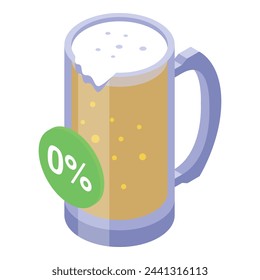 Nonalcoholic beer alcohol icon isometric vector. Bottle party. Drink bar