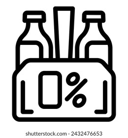 Nonalcoholic beer alternative icon outline vector. Non boozy brew bottles. Brewery ale beverage