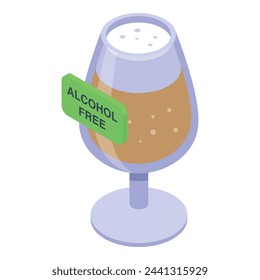 Nonalcoholic beer bar icon isometric vector. Glass beverage. Drink party