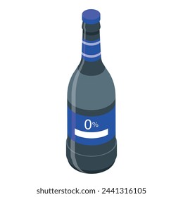 Nonalcoholic beer bottle icon isometric vector. Drink bar. Mug party