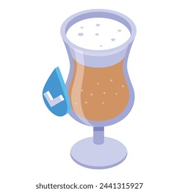 Nonalcoholic beer cup icon isometric vector. Glass beverage. Drink bar