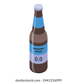 Icono de comida de cerveza sin alcohol vector isométrico. Bebida de vidrio. Taza de plástico