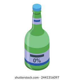 Nonalcoholic beer glass icon isometric vector. Bottle beverage. Drink bar