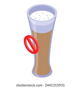 Icono de jugo de cerveza sin alcohol vector isométrico. Vino de soda. Fiesta de bebidas