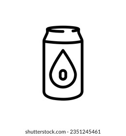 Non-alcoholic beer in a tin can black line icon. Pictogram for web page, mobile app, promo.
