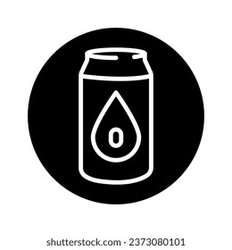 Cerveza no alcohólica en lata de lata icono de línea negra. Pictograma para página web, aplicación móvil, promoción.