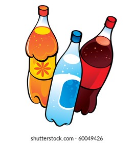 Nonalcoholic drinks in plastic bottles