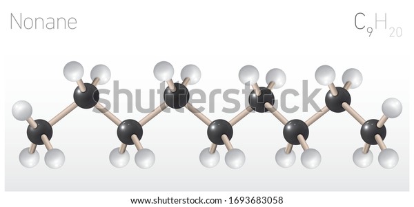 Nonane C9h20 Structural Chemical Formula Molecule Stock Vector (Royalty ...