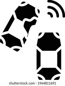 non-automated to automated problems Vector glyph Icon Design, Autonomous driverless vehicle Symbol, Robo car Sign, Automated driving system stock illustration, Self-driving Car jamming and spoofing