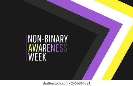 Non-binary Awareness Week with pride flag and sign