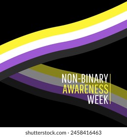 Non-binary Awareness Week with pride flag and sign