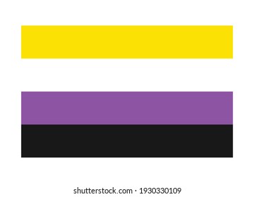 Nonbinary or non-binary flag banner flat vector icon for apps and print