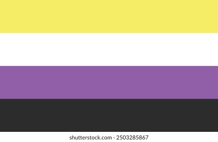 nonbinary flag colors vector illustration.