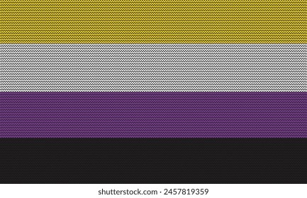 Nonbinary Flag.he colors of the nonbinary flag are yellow, white, purple, and black. The colors each symbolize a different subgroup of people who identify as nonbinary.