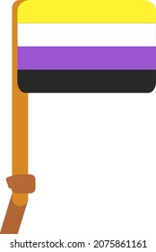 Non-binary flag holdin by a black hand