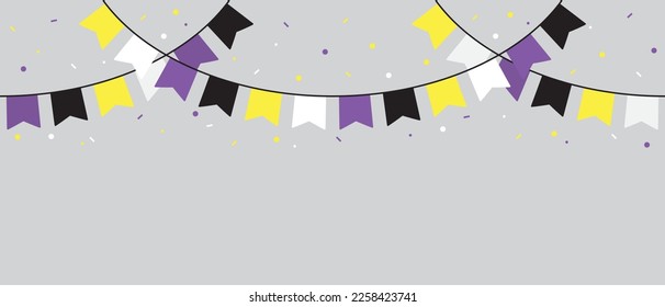 Flag-Flag-Gruppenherde ohne Binärzeichen. LGBTQI-Konzept. Flache Vektorgrafik.