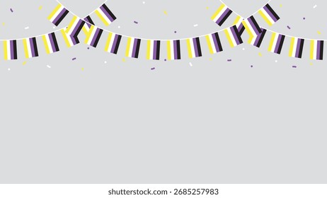 Agrupamentos de participante de sinalizador não binário. Conceito LGBTQI. Ilustração de design plano.
