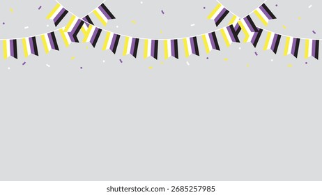 Agrupamentos de participante de sinalizador não binário. Conceito LGBTQI. Ilustração de design plano.