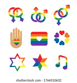 Non-binary or LGBT sign and icon.